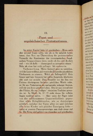 20, III. Paps und angelsächsischer Protestantismus