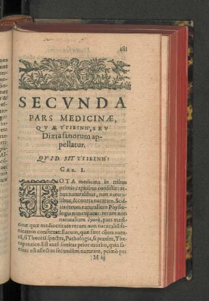 Secunda Pars Medicinae, ... Diaeta sanorum appellatur.