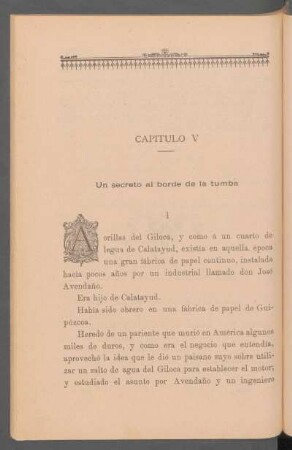 Capítulo V - Un secreto al borde de la tumba