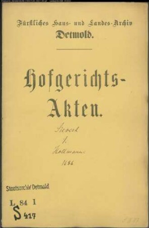 Sievert, Christian, Christoph Hanebaum und Kopsjobst zu Heidenoldendorf gegen Schlüer und Hollmann - Schuldforderung