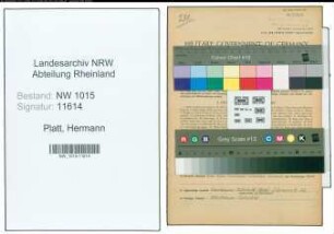 Entnazifizierung Hermann Platt , geb. 18.08.1894 (Reichsbahnsekretaer)