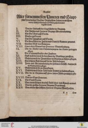 Register aller fürnemmesten Puncten und Häuptstück [...]