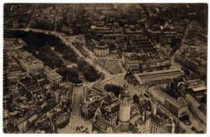 Leipzig, Stadtinneres vom Flugzeug gesehen : Neues Rathaus, Königsplatz, Promenade