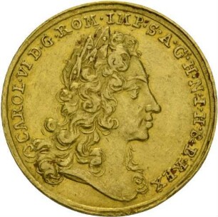 Medaille zu zwei Dukaten Kaiser Karl VI. und Rastatter Frieden 1714
