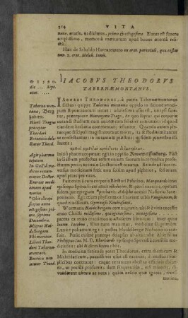 Iacobus Theodorus Tabernaemontanus.