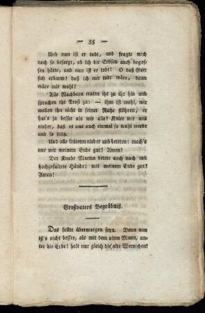 Großvaters Begräbniß.