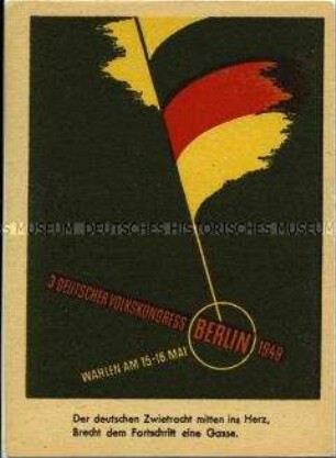 Postkarte zur Wahl zum 3. Deutschen Volkskongress