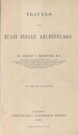 Travels in the East Indian Archipelago