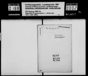 Hirsch, Max, Fabrikant, Weinheim Käufer: Stadt Weinheim Lagerbuch-Nr. 1409 Weinheim