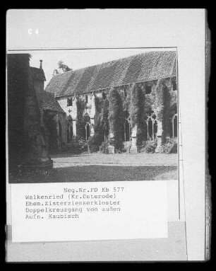 Walkenried. Ehemaliges Zisterzienserkloster (um 1210/1290). Kreuzgang. Ansicht von außen
