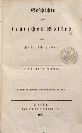 Geschichte des teutschen Volkes, 12
