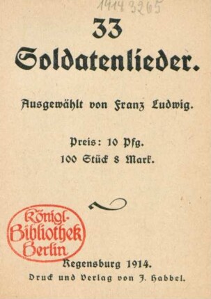 33 Soldatenlieder