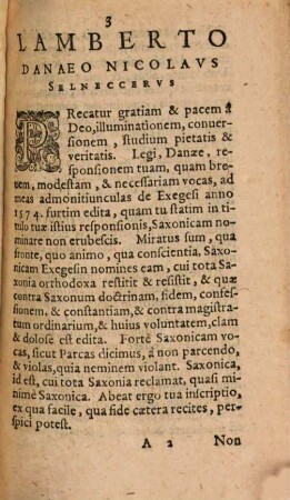 Epistola Scripta ad Lambertim Danaeum de exegesi