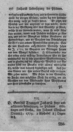 : Freye und erklärende Uebersetzung der Psalmen.