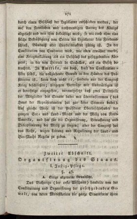 Zweiter Abschnitt. Organisirung des Staats