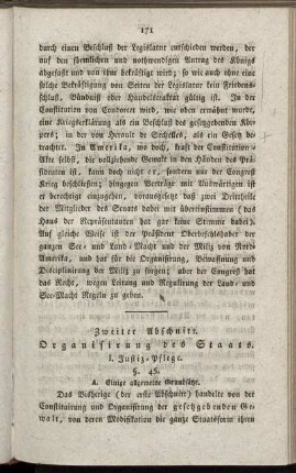 Zweiter Abschnitt. Organisirung des Staats