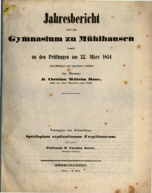 Spicilegium explicationum Vergilianarum