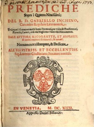 Prediche sopra i quattro Novissimi