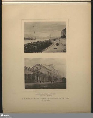 Elbschleppbahn Stromabwärts Bahnhof in Teplitz K. K. Privileg. Aussig-Teplitzer Eisenbahn-Gesellschaft in Teplitz