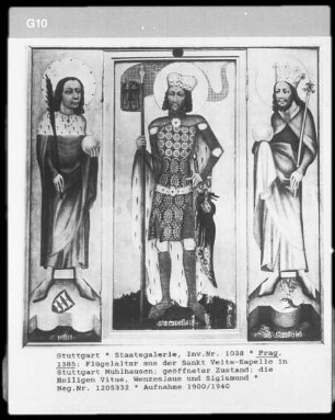 Die Heiligen Vitus, Wenzelslaus und Sigismund