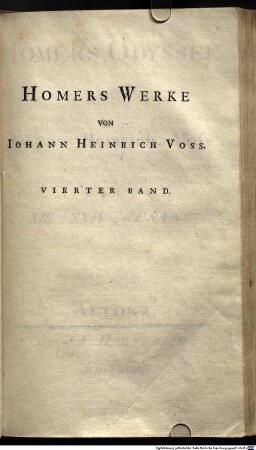Homers Werke : Vier Bände, 4. Homers Odyssee : XIII - XXIV Gesang