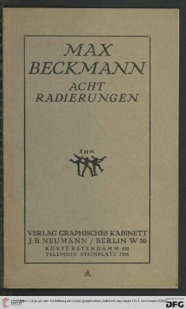Max Beckmann, acht Radierungen