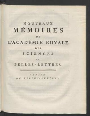 Classe De Belles-Lettres