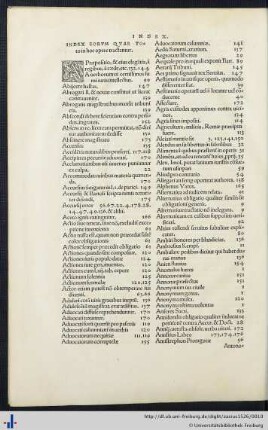 Index Eorum Quae Toto in hoc opere tractantur.
