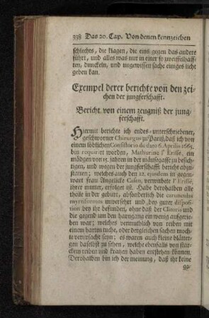 Das 20. Capitel. Von denen kennzeichen der jungferschafft.