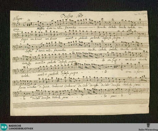 Hostes averni rabie frementes - Don Mus.Ms. 2241 : B, strings; MülH 174/4 HanH 91
