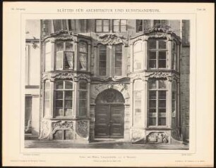 Landhaus Langenstraße, Bremen: Ansicht Erker (aus: Blätter für Architektur und Kunsthandwerk, 11. Jg., 1898, Tafel 58)