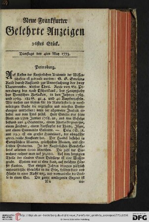 [36. -43. Stueck] (May 1773)