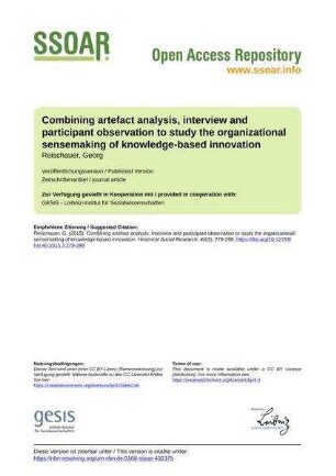 Combining artefact analysis, interview and participant observation to study the organizational sensemaking of knowledge-based innovation