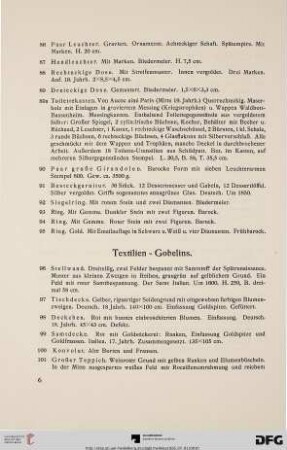 Textilien - Gobelins (Nr. 96-103)