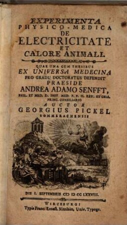 Experimenta physico-medica de electricitate et calore animali : disputatio inaug.