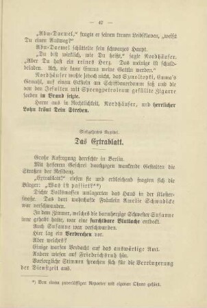 Siebzehntes Kapitel. Das Extrablatt