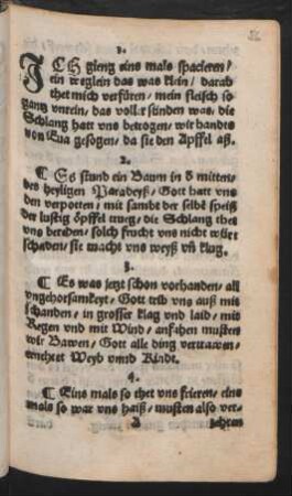 JCH gieng eins mals spaciren/ || ein weglein das was klein/