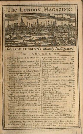 London magazine or Gentleman's monthly intelligencer. 31, 31. 1762