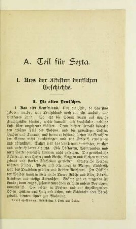 I. Aus der ältesten deutschen Geschichte