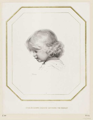 Studienblatt mit Kinderkopf, Blatt 3 der Folge "Studien mit Estompe und Lavierung"