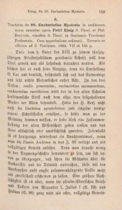 159-162 [Rezension] Einig, Peter, Tractatus de SS. Eucharistiae Mysterio
