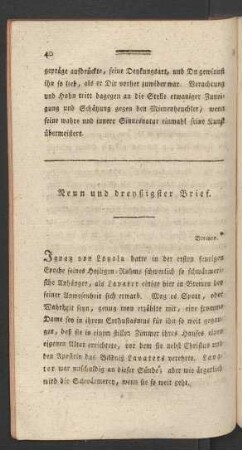 Neun und dreyßigster Brief
