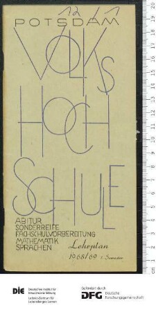 Programm 1. Semester 1968/1969