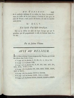 Avis Au Relieur.
