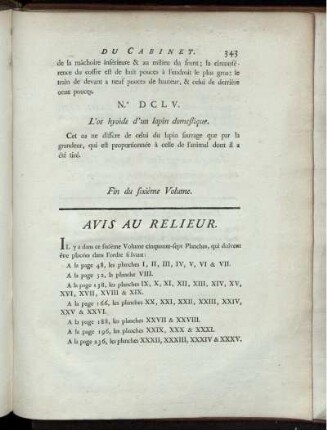 Avis Au Relieur.