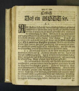 Erstlich Daß ein Gott sey. [§.1.- §.14.]