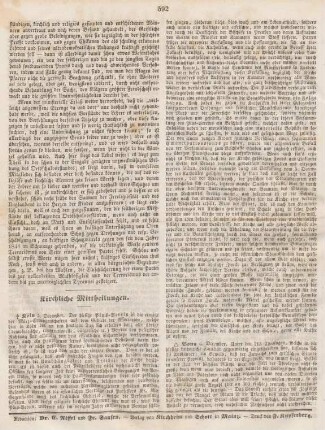 592 Kirchliche Mittheilungen