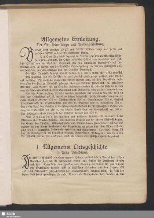 I. Allgemeine Ortsgeschichte