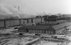Schwarze Pumpe. Braunkohlenveredlungskombinat "Schwarze Pumpe" (1955/1966). Blick über das Kombinatsgelände
