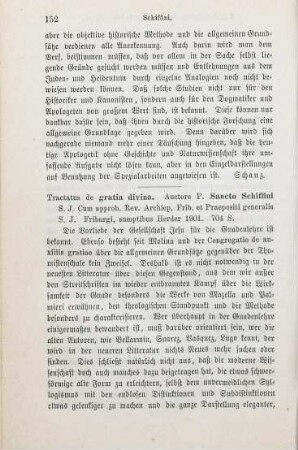 152-154 [Rezension] Schiffini, Santo, Tractatus de gratia divina